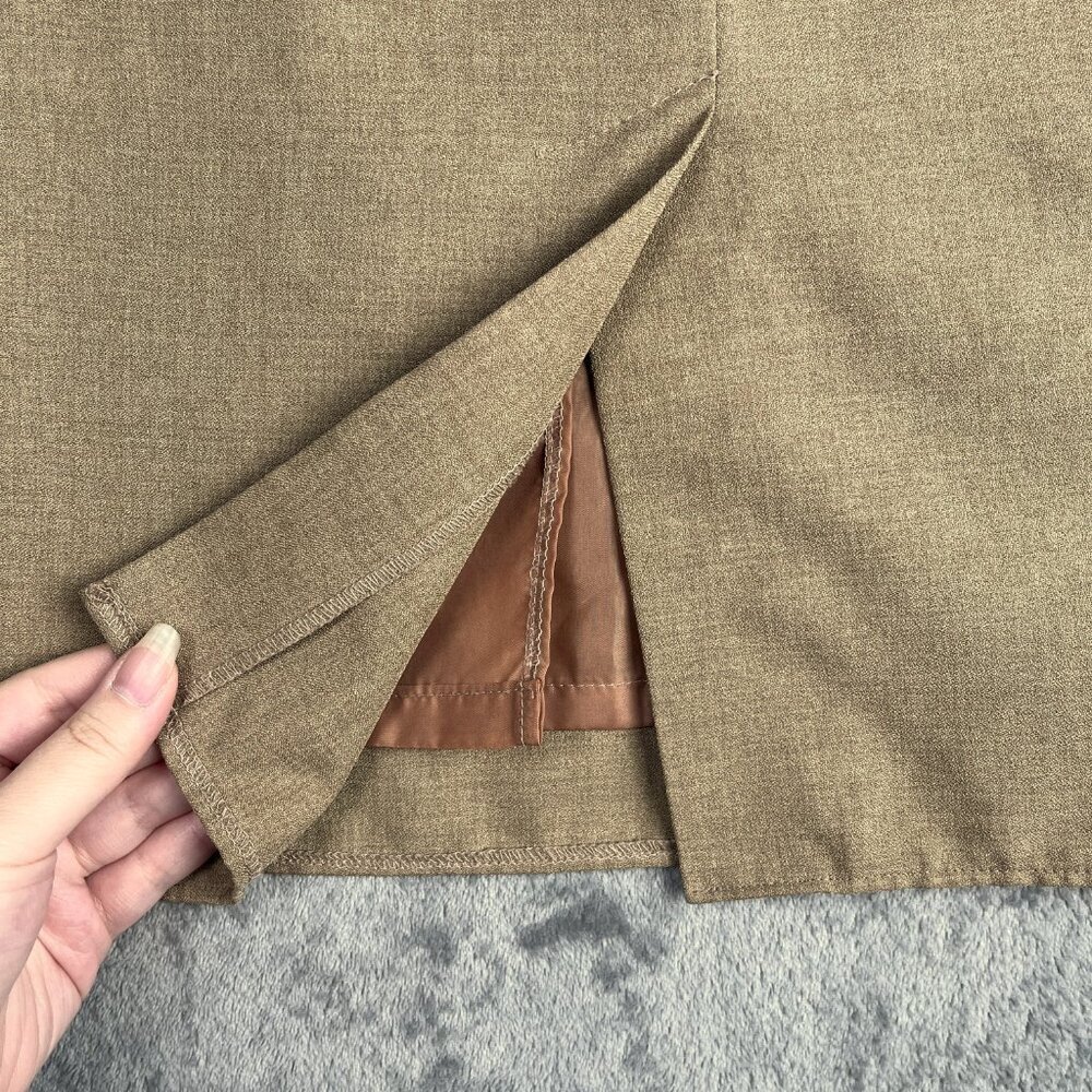 Pierre Cardin Tan Pencil Skirt Women’s 36X Mini Lined Preppy Soft Academia Work - Picture 5 of 11